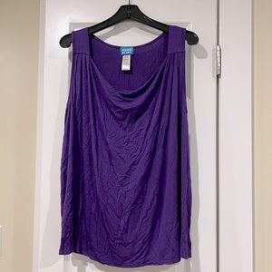Aqua Blues brand womens 2x purple draped tank top shirt